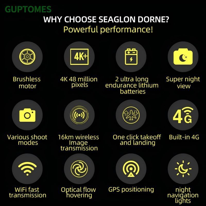 Drone GPS avec signal fort de 16KM pour la surveillance du bétail avec caméra 4K et résistance au vent de niveau 5