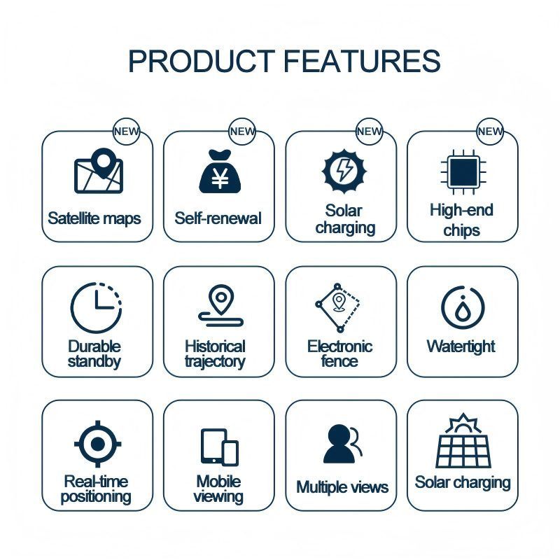 Traqueur GPS solaire pour animaux IP68 imperméable aux eaux moutons bétail